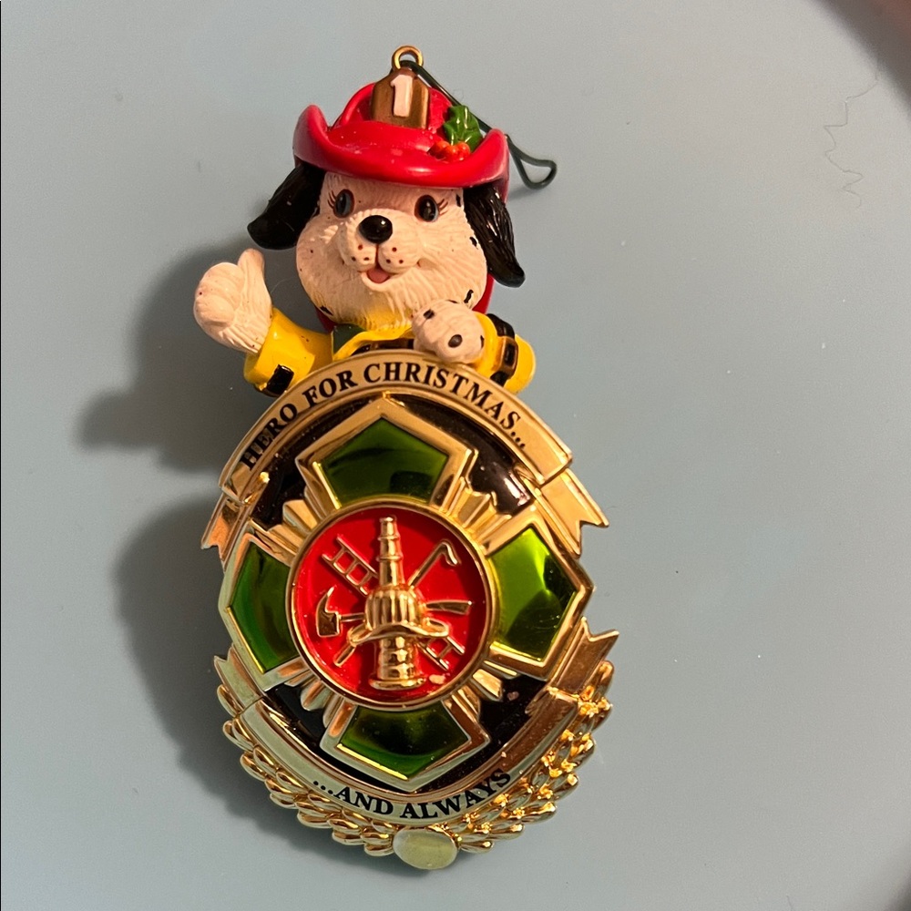 Firefighter Dog Christmas Ornament